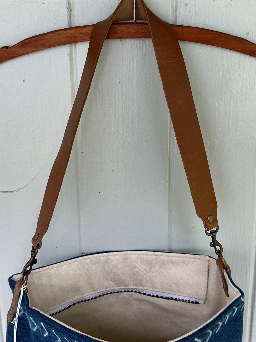 Jenna Bee indigo fringe BAG handmade TOTE - Picture 7 of 7